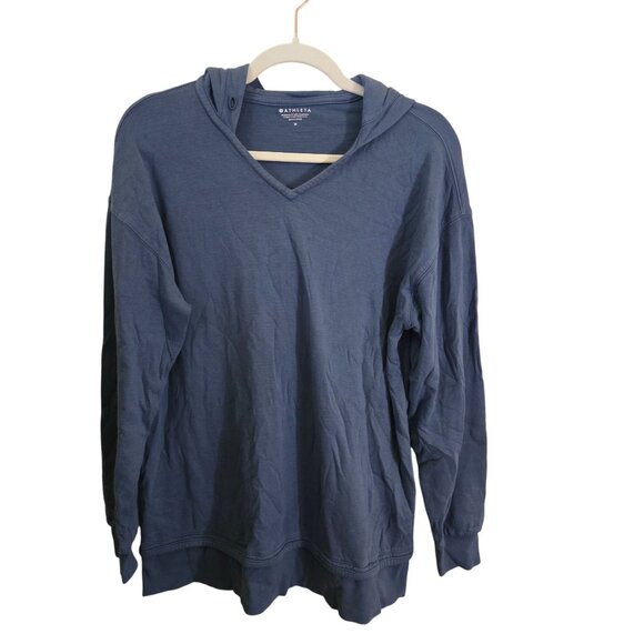 Athleta Sundown Alliance Hoodie Sweatshirt Cottage Blue Size M - Picture 2 of 8